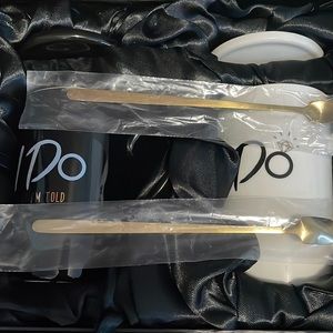 Black and white wedding engagement mug gift set